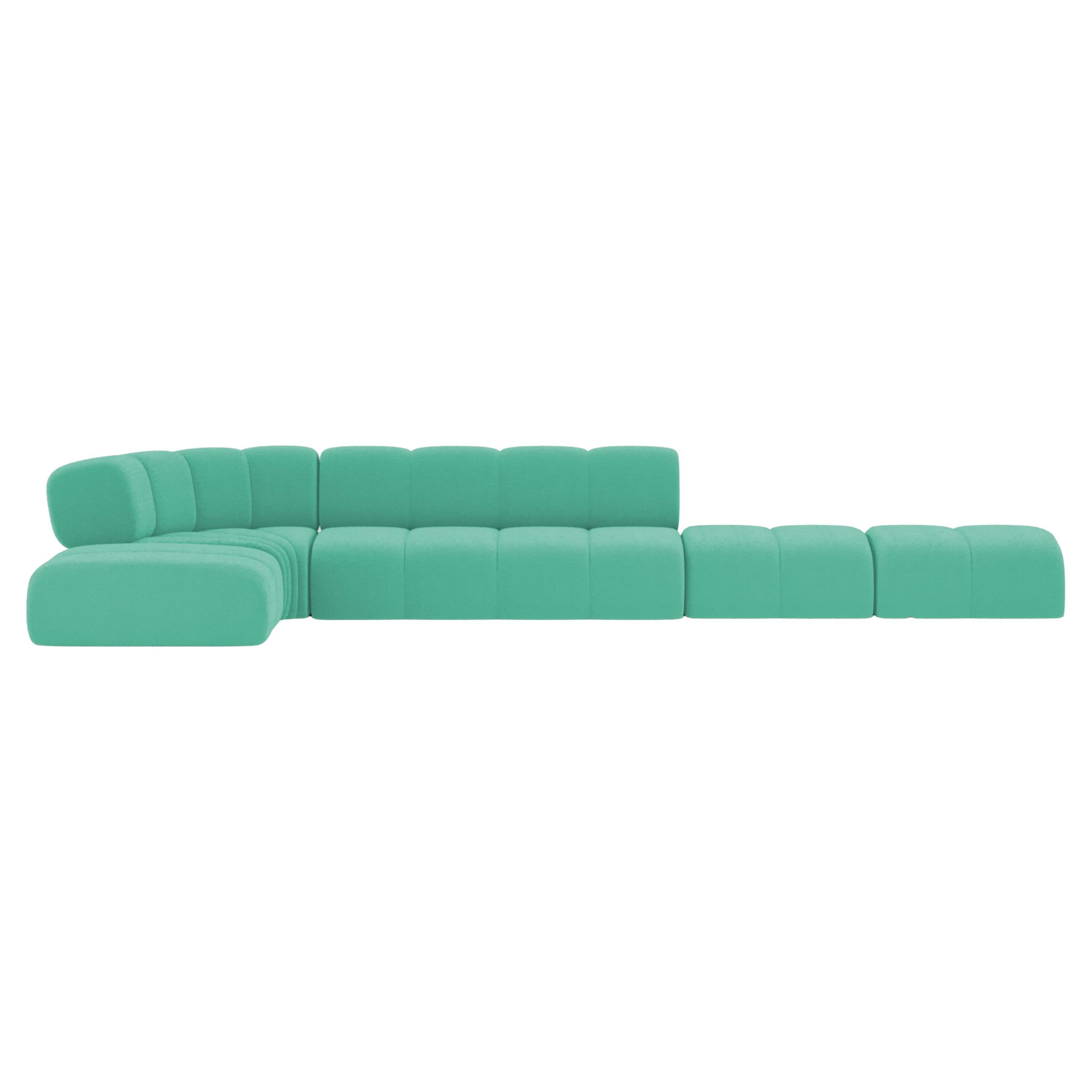 Collector Minhoca Sofa Designed by Gonçalo Campos Fabric Boucle Teal