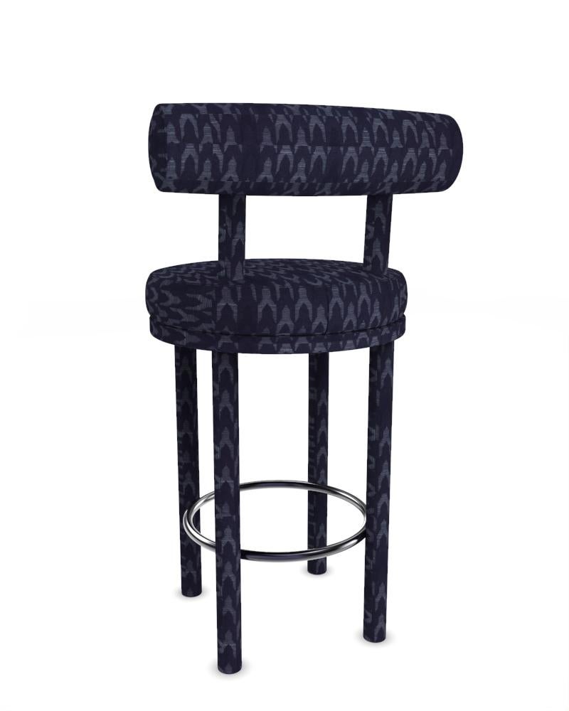 Collector Moca Bar Chair Fully Upholstered in Outdoor Blue Fabric by Studio Rig In New Condition For Sale In Castelo da Maia, PT