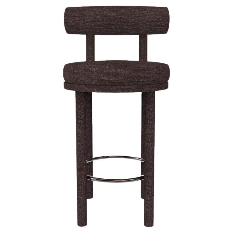 Collector Moca Bar Chair Upholstered in Outdoor Dark Brown Fabric by Studio Rig For Sale