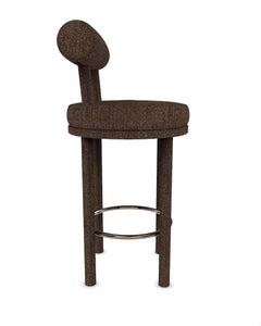 Collector Moca Bar Chair Upholstered Outdoor Tricot Brown Fabric by Studio Rig