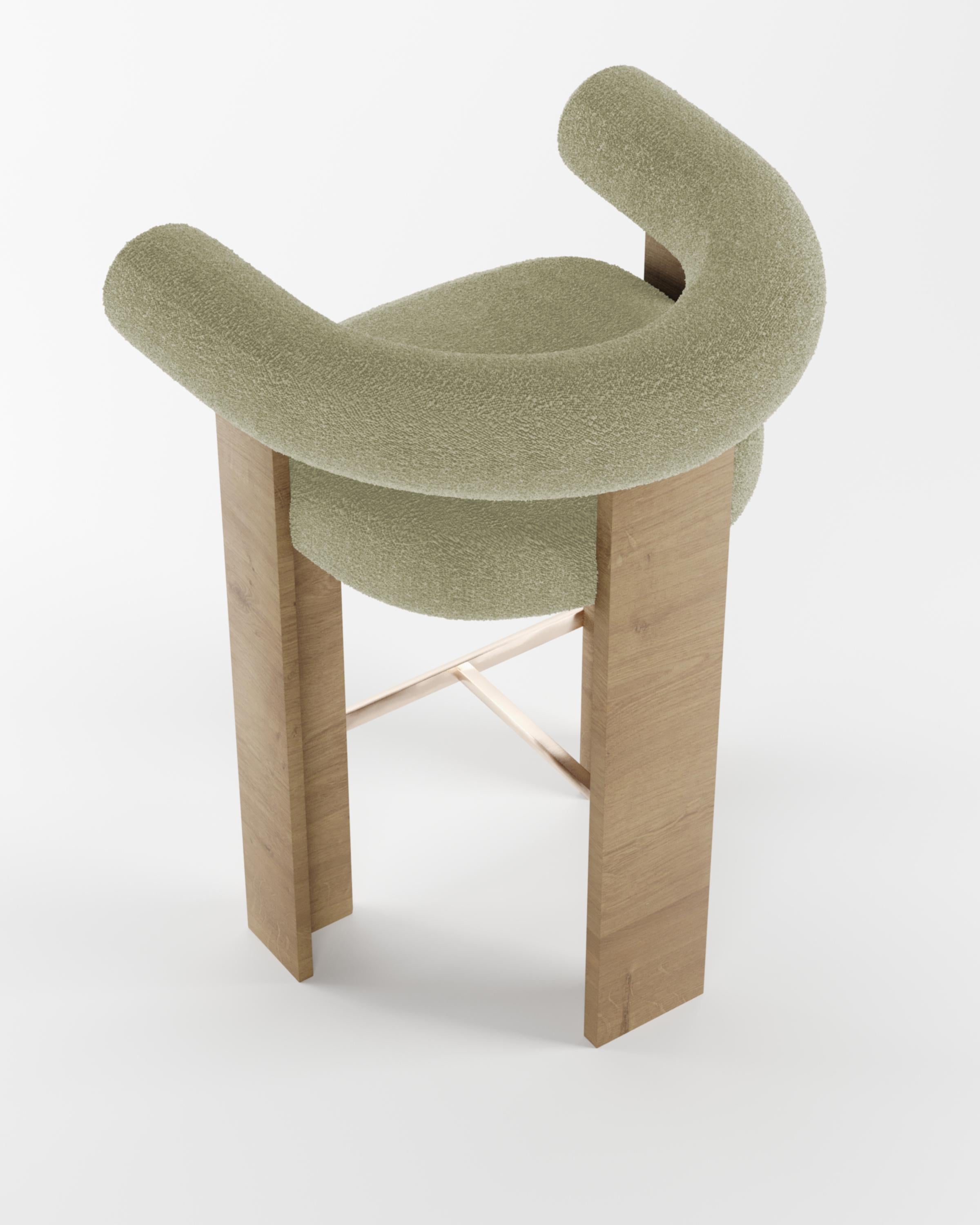 Collector Modern Cassette Bar Chair in Bouclé Beige by Alter Ego In New Condition For Sale In Castelo da Maia, PT