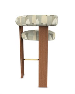 Collector Modern Cassette Bar Chair Upholstered in Alabaster Fabric by Alter Ego