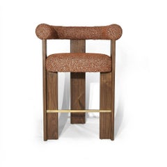 Silla de bar Cassette Collector Modern tapizada en terracota Almo by Alter Ego