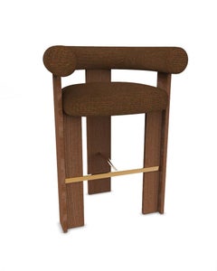 Collector Modern Cassette Bar Chair Upholstered in Chocolate Fabric by Alter Ego