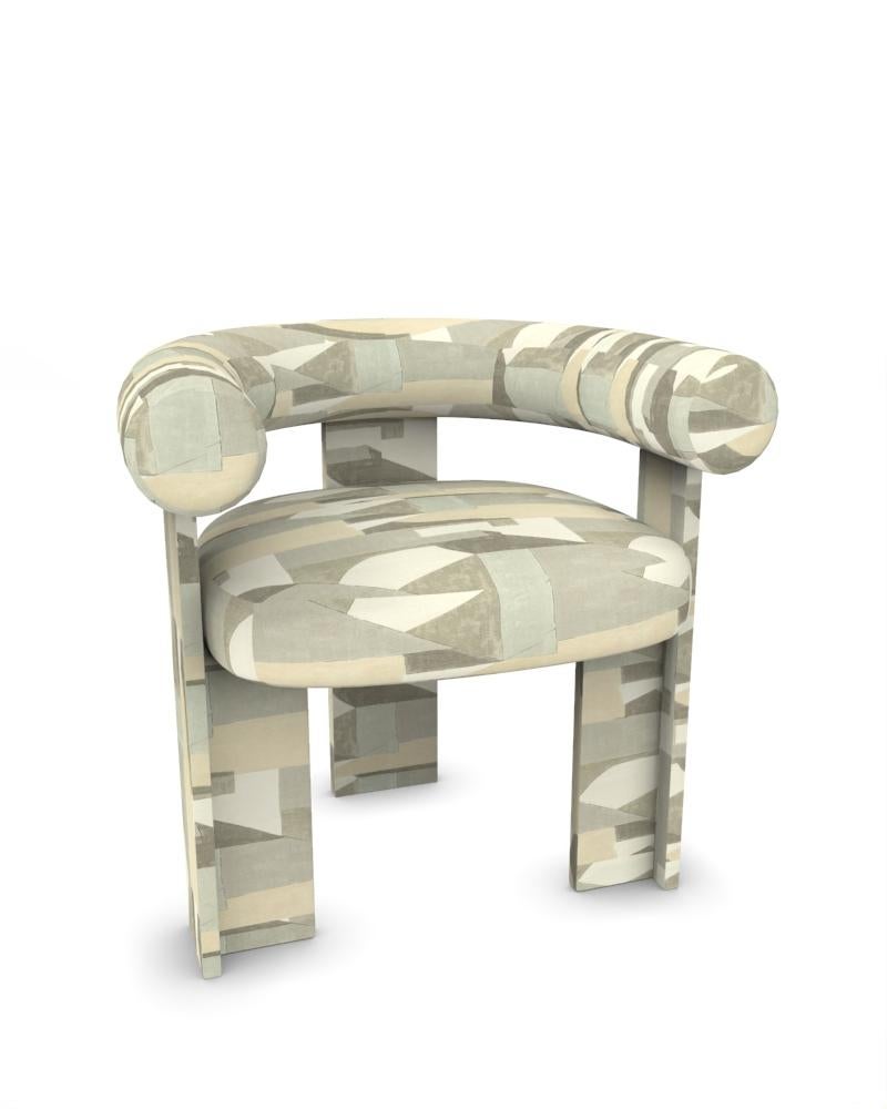 Portuguese Collector Modern Cassette Chair Fully Upholstered in Alabaster by Alter Ego For Sale