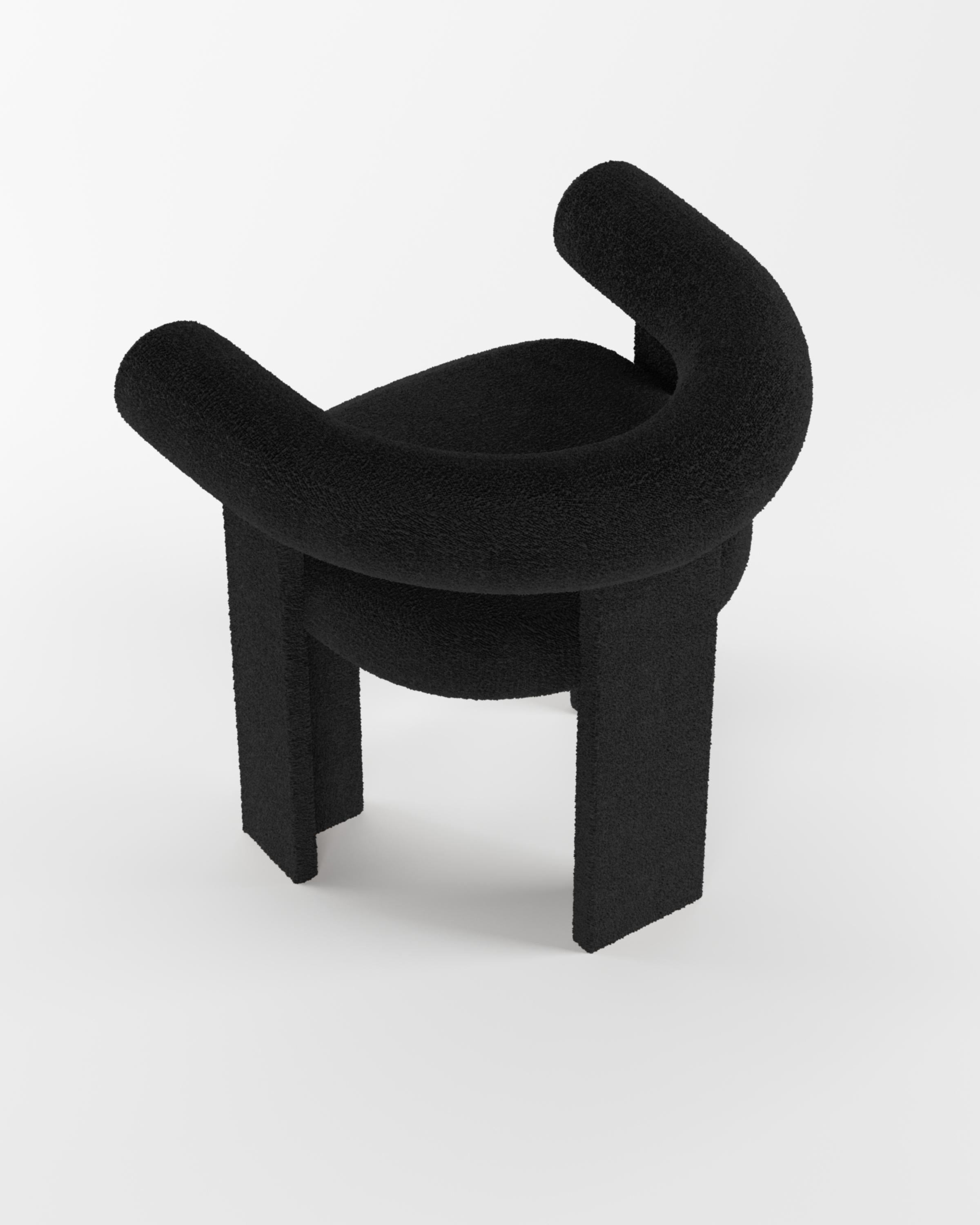 Collector Modern Cassette Chair in Bouclé Black by Alter Ego In New Condition For Sale In Castelo da Maia, PT