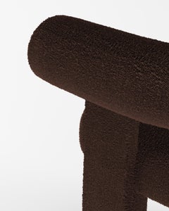 Collector Modern Cassette Chair in Bouclé Dark Brown by Alter Ego