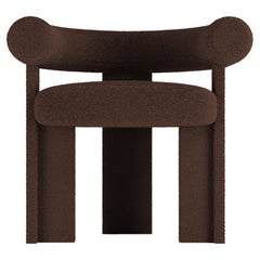 Collector Modern Cassette Chair in Bouclé Dark Brown by Alter Ego