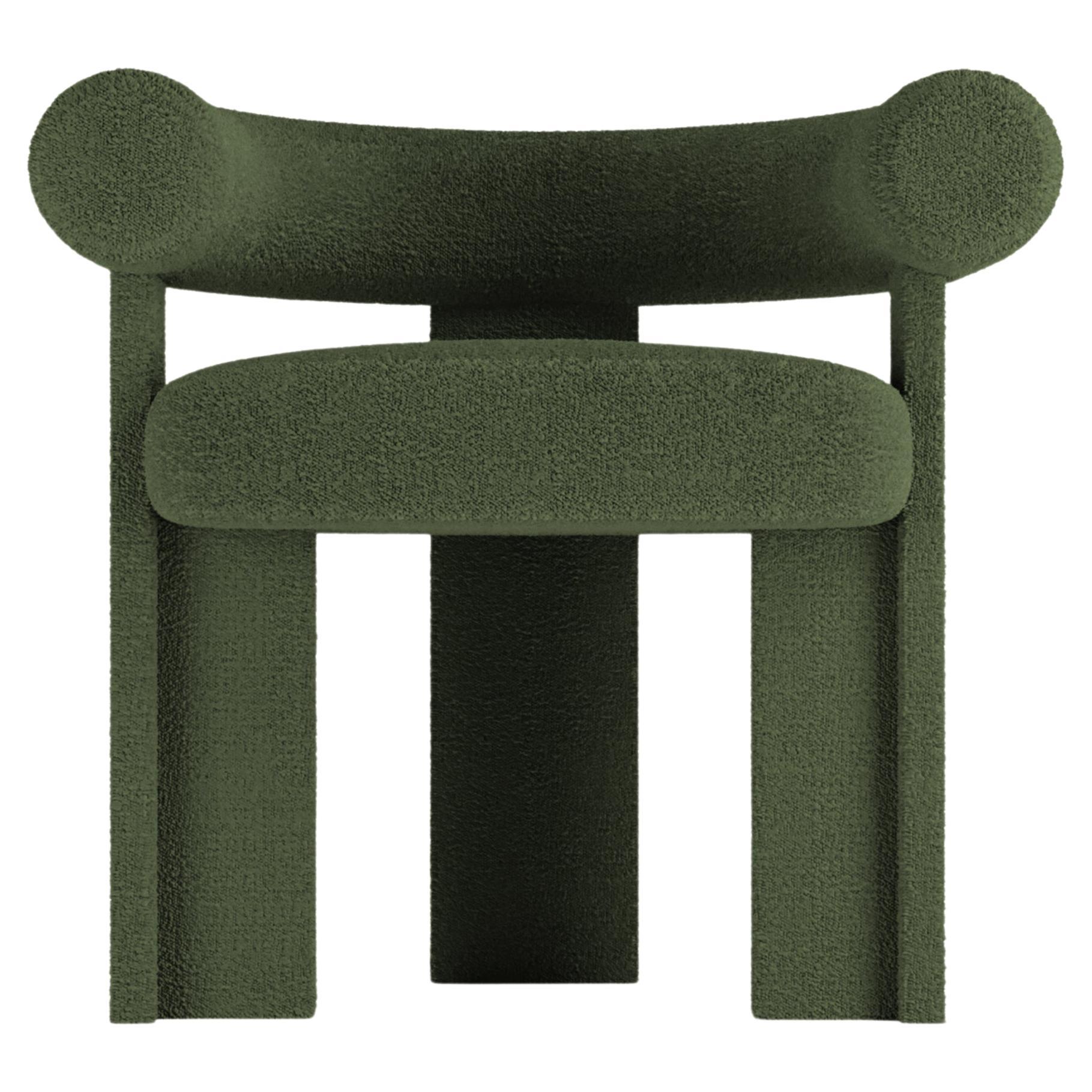 Collector Modern Cassette Chair in Bouclé Green by Alter Ego For Sale