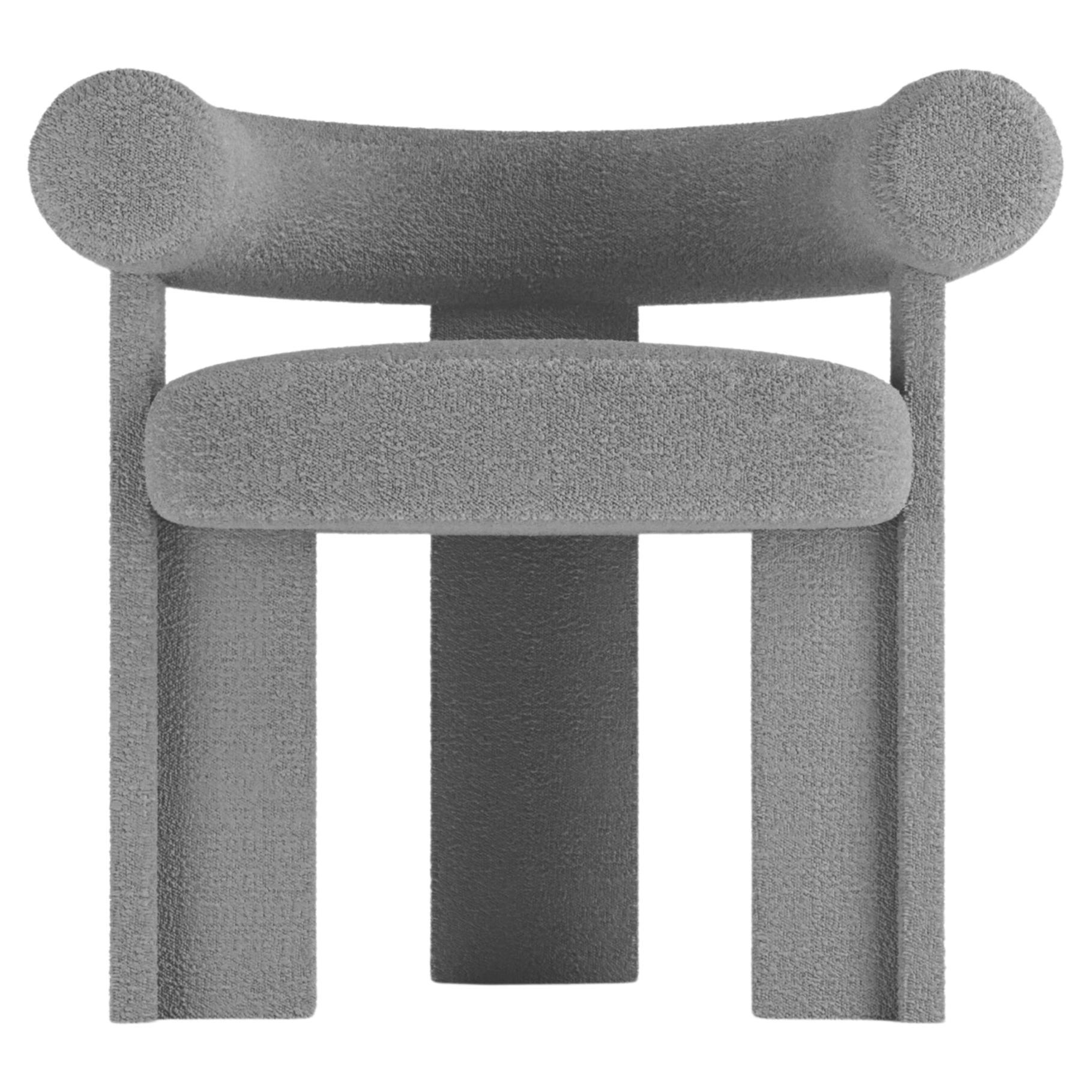 Collector Modern Cassette Chair in Bouclé Grey by Alter Ego For Sale