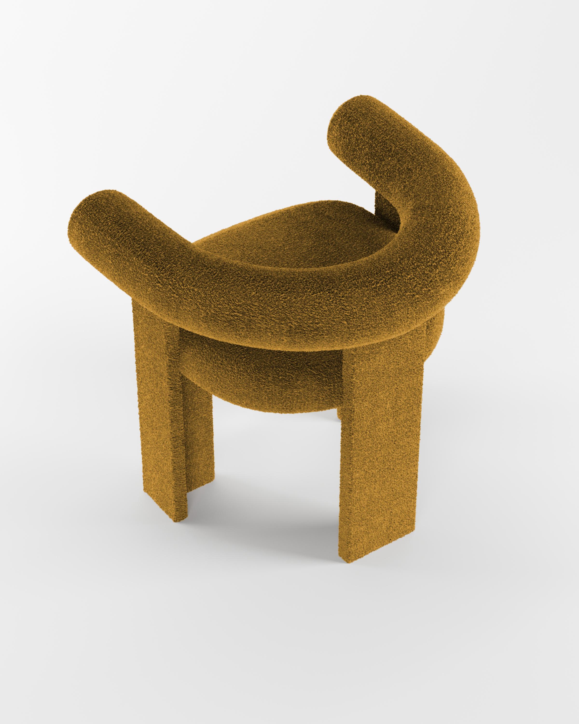 Collector Modern Cassette Chair in Bouclé Mustard by Alter Ego In New Condition For Sale In Castelo da Maia, PT