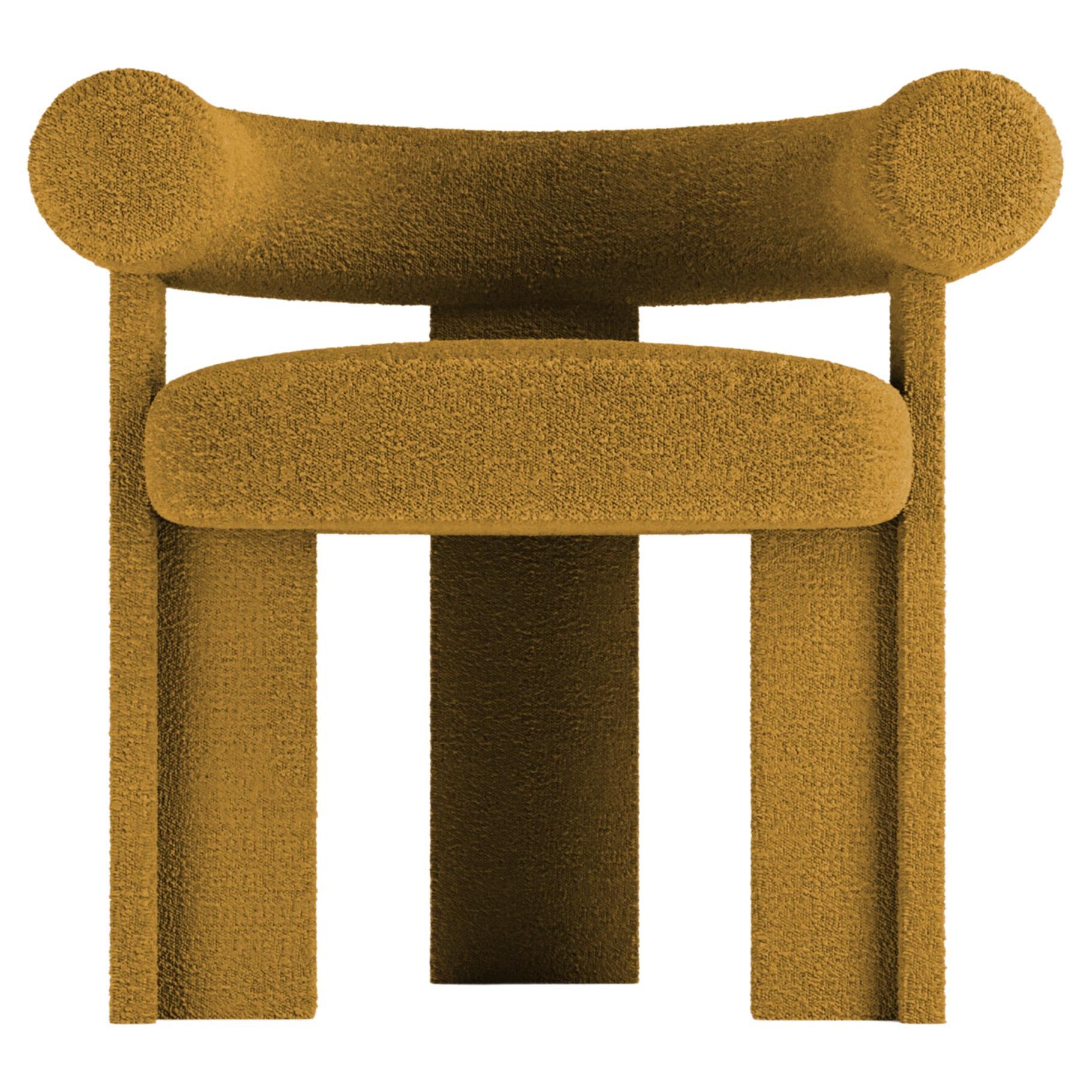 Collector Modern Cassette Chair in Bouclé Mustard by Alter Ego For Sale