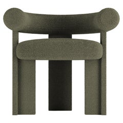 Collector Modern Cassette Chair in Bouclé Olive by Alter Ego