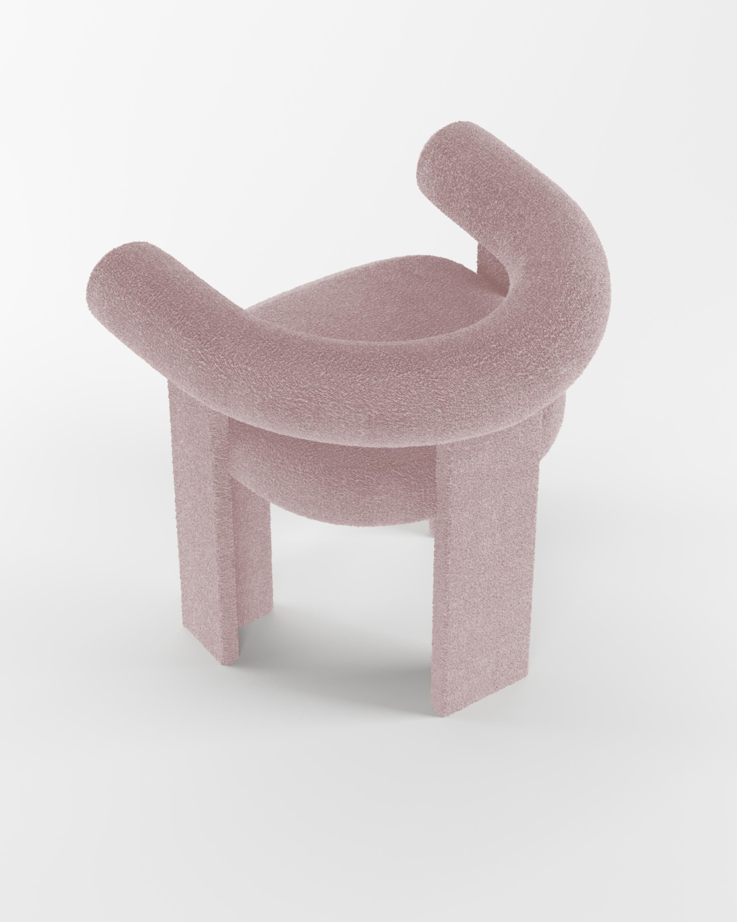 Collector Modern Cassette Chair in Bouclé Pink by Alter Ego In New Condition For Sale In Castelo da Maia, PT