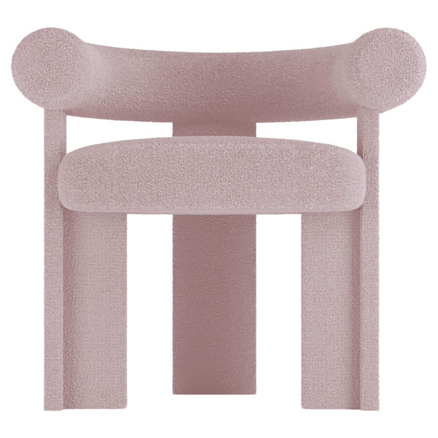 Collector Modern Cassette Chair in Bouclé Pink by Alter Ego