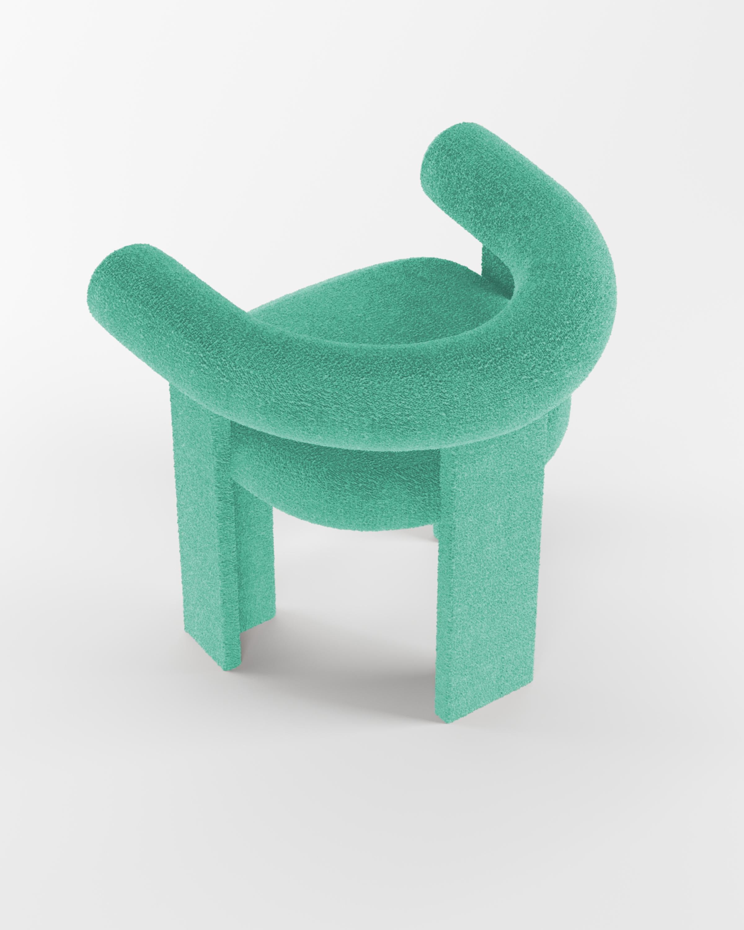 Collector Modern Cassette Chair in Bouclé Teal by Alter Ego In New Condition For Sale In Castelo da Maia, PT