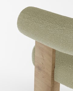 Collector Modern Kassettenstuhl in Eiche und Bouclé Beige von Alter Ego