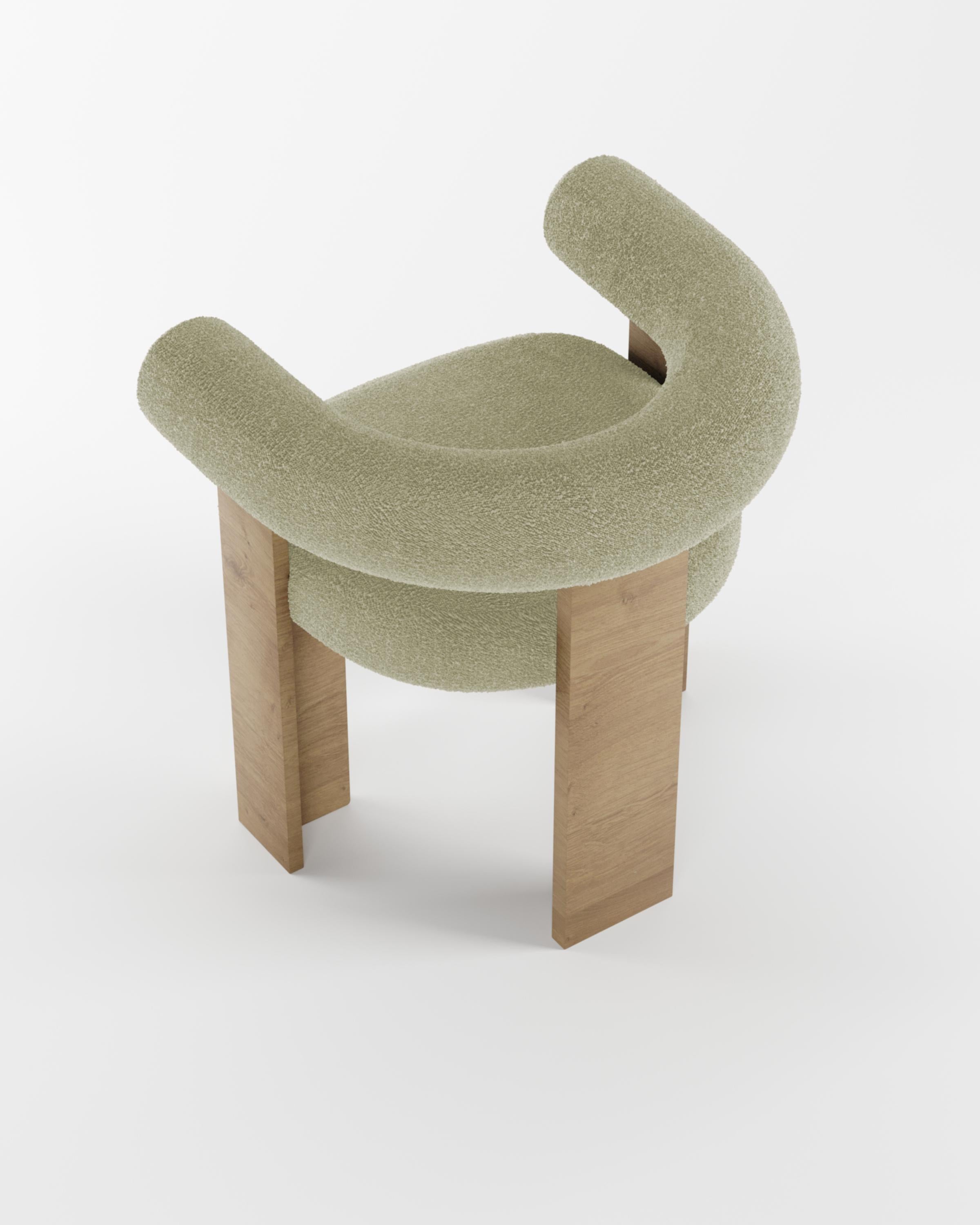 Collector Modern Cassette Chair in Oak and Bouclé Beige by Alter Ego In New Condition For Sale In Castelo da Maia, PT