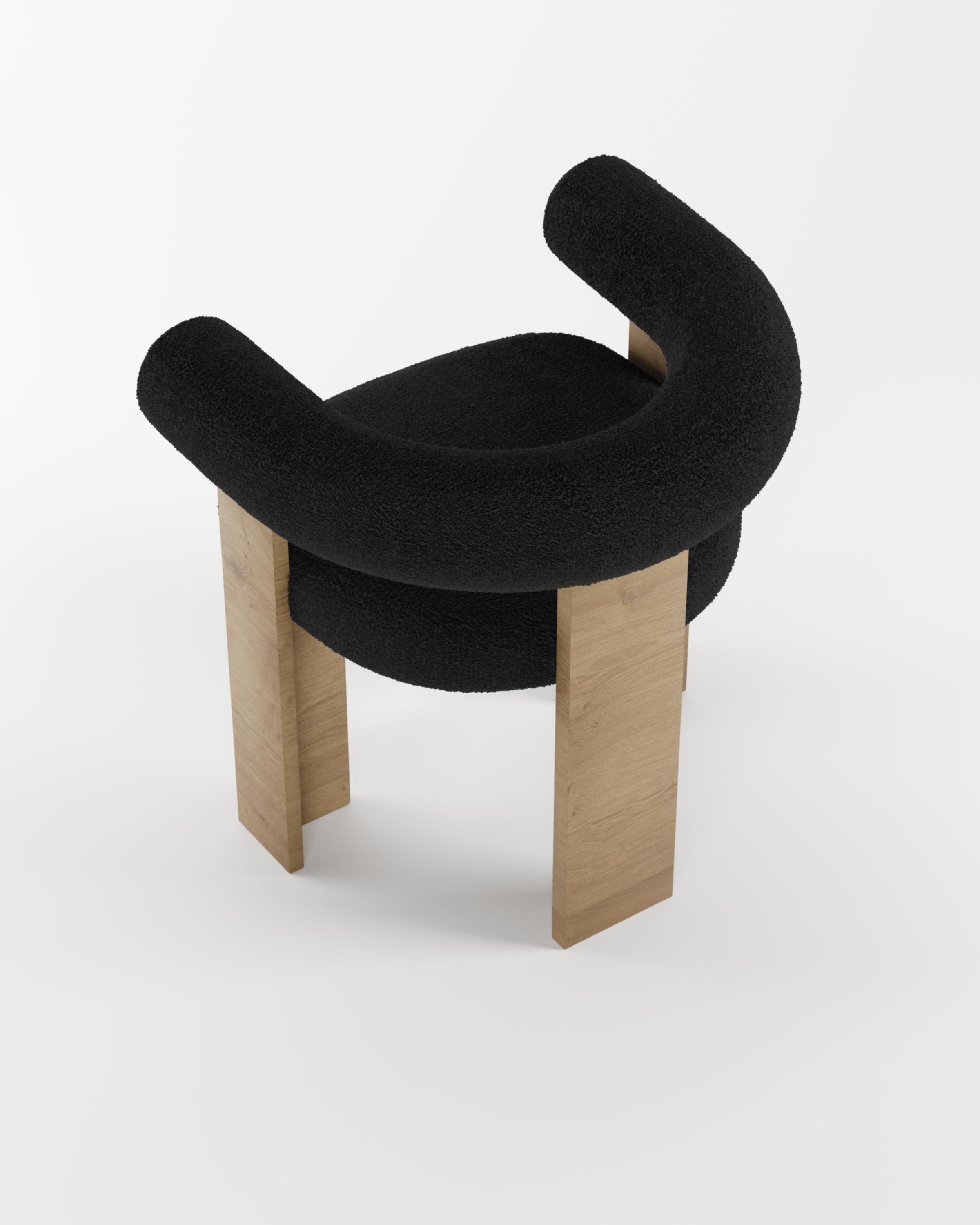 Collector Modern Cassette Chair in Oak and Bouclé Black by Alter Ego In New Condition For Sale In Castelo da Maia, PT