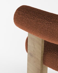 Collector Modern Cassette Chair in Oak and Bouclé Burnt Orange by Alter Ego