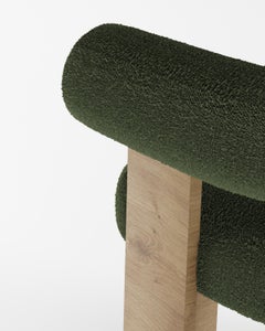 Collector Modern Cassette Chair in Oak and Bouclé Green by Alter Ego
