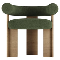 Collector Modern Cassette Chair in Oak and Bouclé Green by Alter Ego