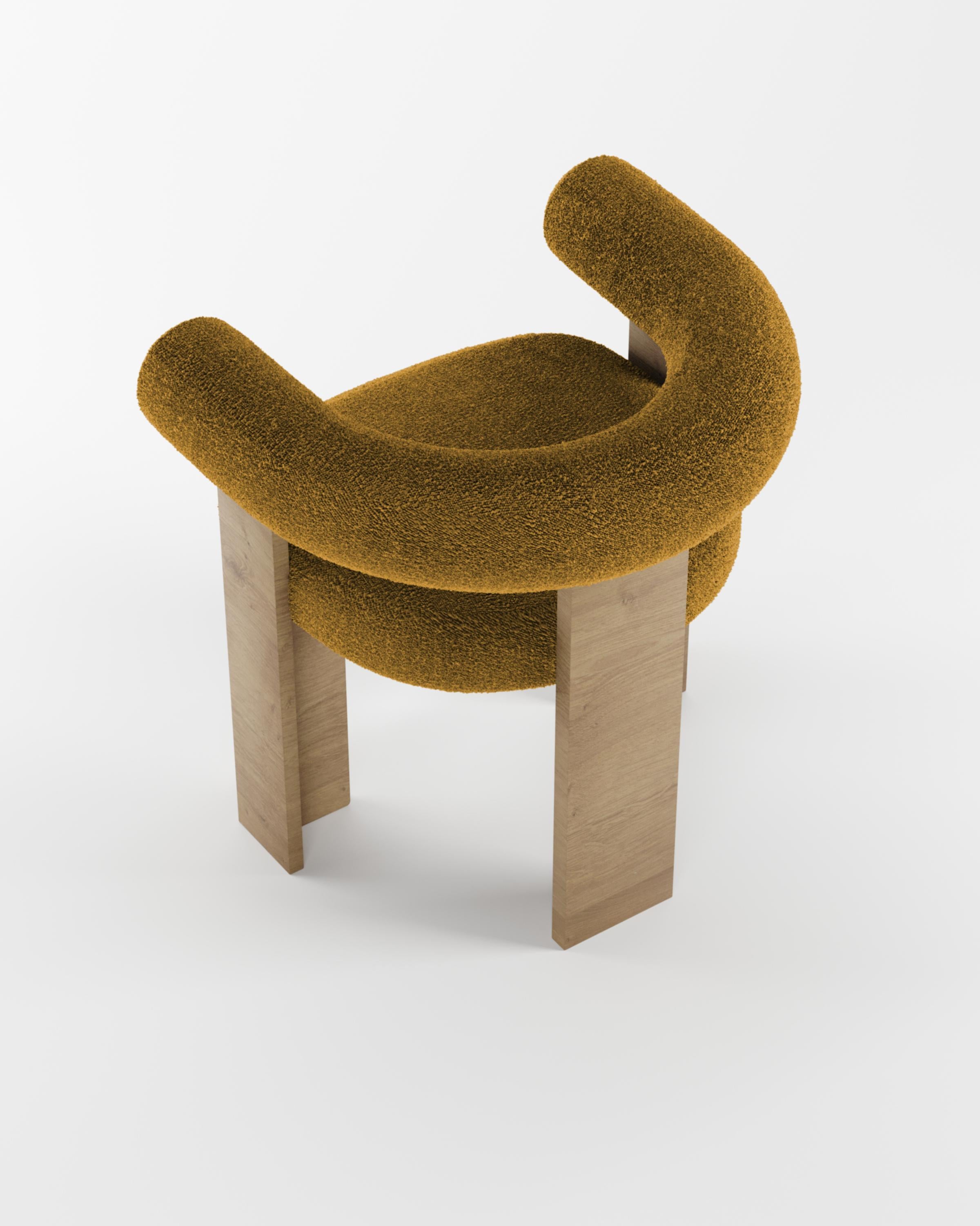 Collector Modern Cassette Chair in Oak and Bouclé Mustard by Alter Ego In New Condition For Sale In Castelo da Maia, PT