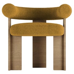 Collector Modern Cassette Chair in Oak and Bouclé Mustard by Alter Ego