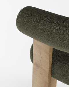 Collector Modern Cassette Chair in Oak and Bouclé Olive by Alter Ego