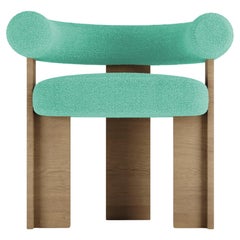 Collector Modern Cassette Chair in Oak and Boucle Teal by Alter Ego