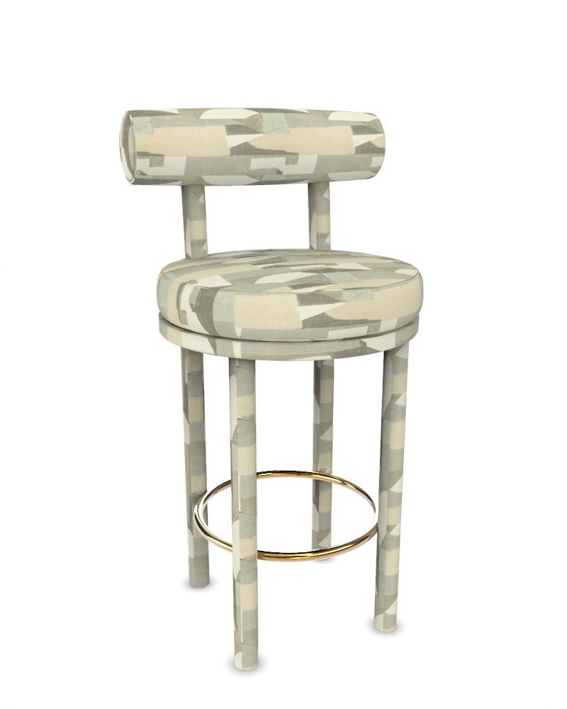 Collector Modern Moca Bar Chair, gepolstert mit Alabaster-Stoff von Studio Rig (Portugiesisch) im Angebot