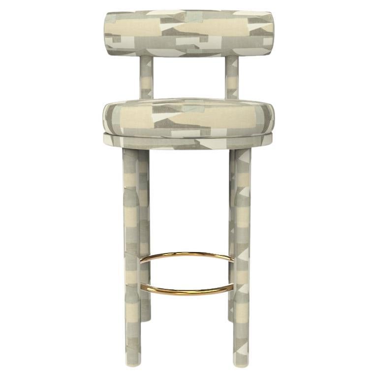 Collector Modern Moca Bar Chair Upholstered in Alabaster Fabric by Studio Rig For Sale