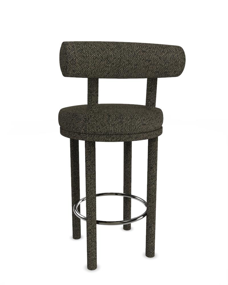 Collector Modern Moca Bar Chair Fully Upholstered Safire 01 Fabric by Studio Rig In New Condition For Sale In Castelo da Maia, PT