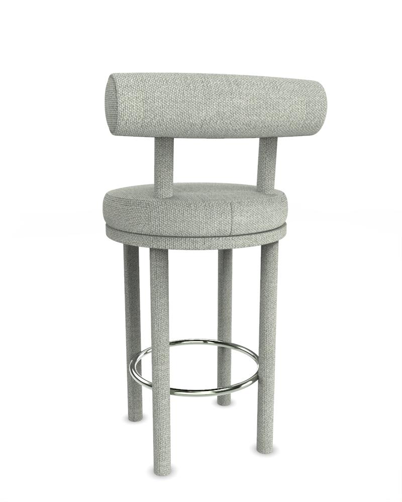 Collector Modern Moca Bar Chair Fully Upholstered Safire 06 Fabric by Studio Rig In New Condition For Sale In Castelo da Maia, PT