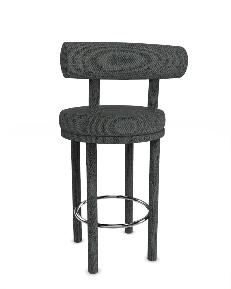 Collector Modern Moca Bar Chair Fully Upholstered Safire 09 Fabric by Studio Rig In New Condition For Sale In Castelo da Maia, PT