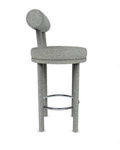Collector Modern Moca Bar Fully Upholstered in Safire Blue Fabric by Studio Rig