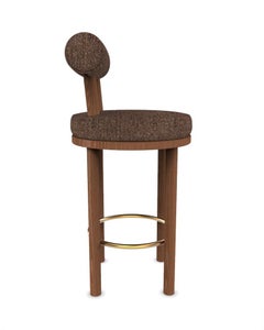 Collector Modern Moca Bar Chair in Tricot Brown Fabric and Oak by Studio Rig