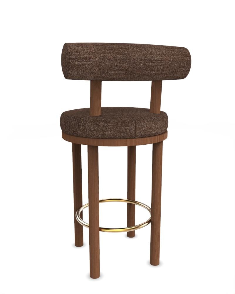 Collector Modern Moca Bar Chair Tricot Brown Fabric and Smoked Oak by Studio Rig In New Condition For Sale In Castelo da Maia, PT