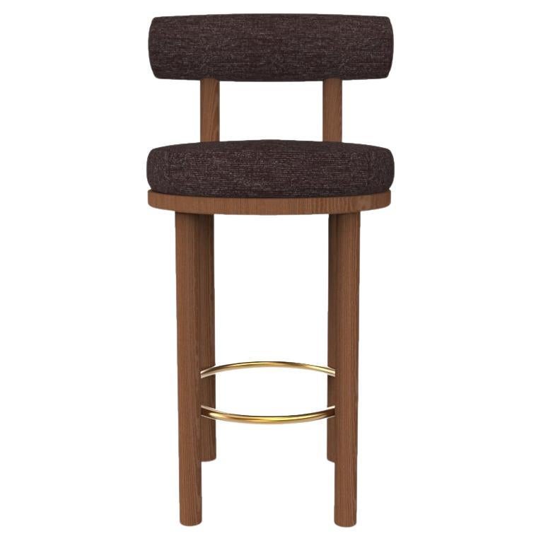 Collector Modern Moca Bar Chair Tricot  Dark Brown Fabric and Oak by Studio Rig For Sale