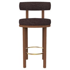 Collector Modern Moca Bar Chair Tricot  Dark Brown Fabric and Oak by Studio Rig