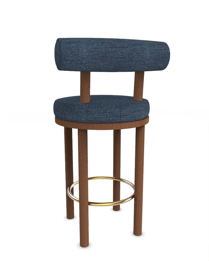 Collector Modern Moca Bar Chair Tricot Dark Seafoam Fabric and Oak by Studio Rig In New Condition For Sale In Castelo da Maia, PT