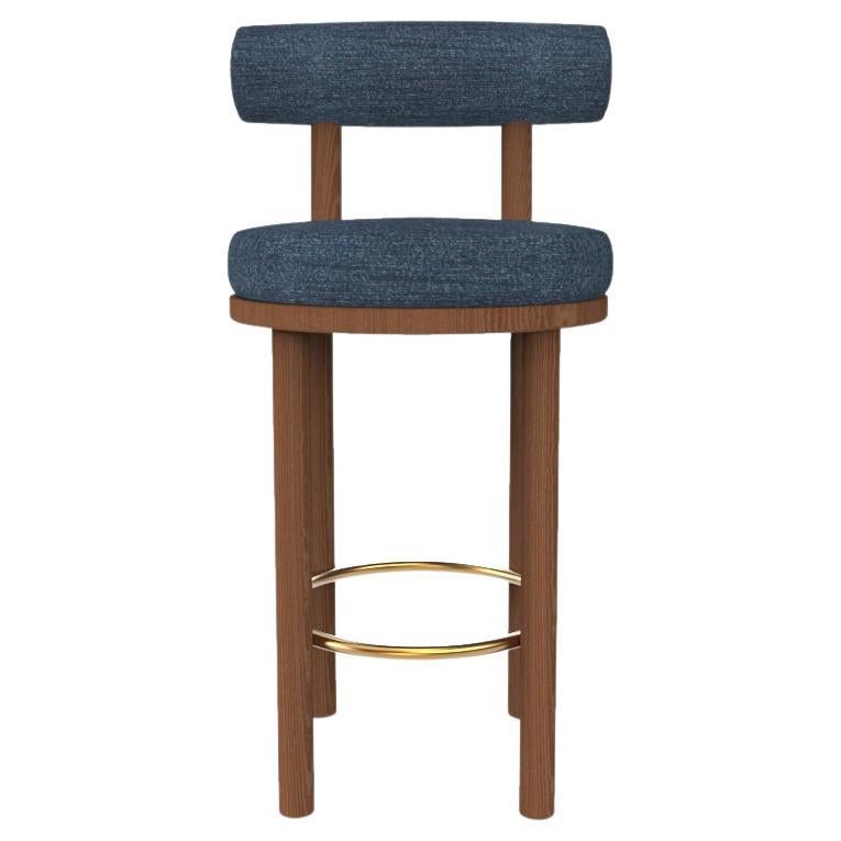Collector Modern Moca Bar Chair Tricot Dark Seafoam Fabric and Oak by Studio Rig For Sale