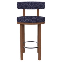 Collector Modern Moca Bar Upholstered in Blue Fabric and Oak by Studio Rig