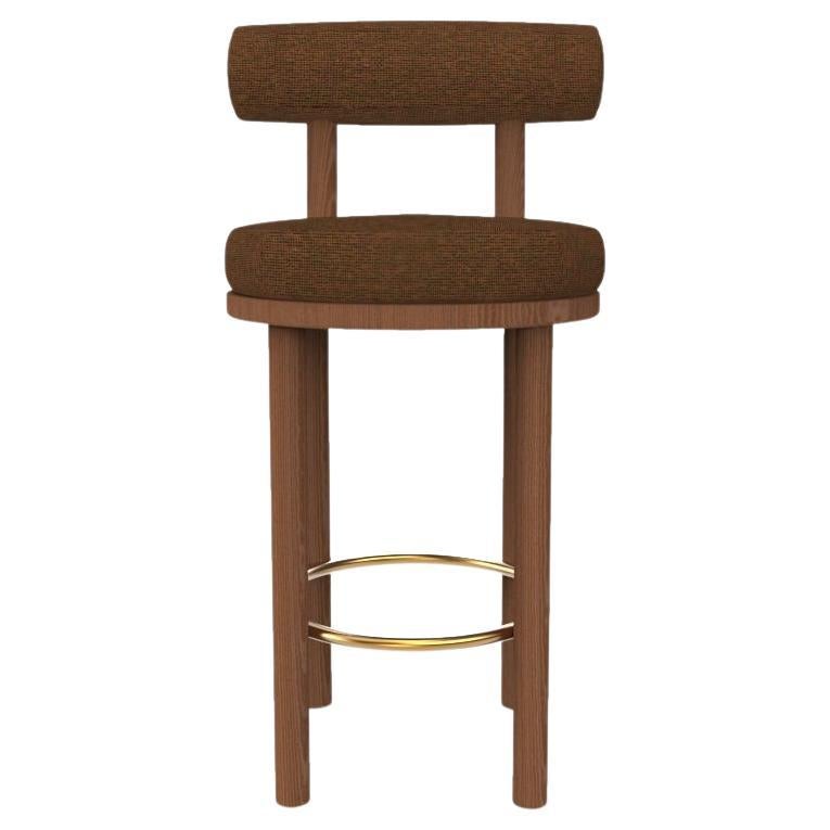 Collector Modern Moca Bar Chair, gepolstert mit schokoladenfarbenem Stoff von Studio Rig