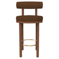 Collector Modern Moca Bar Chair, gepolstert mit schokoladenfarbenem Stoff von Studio Rig