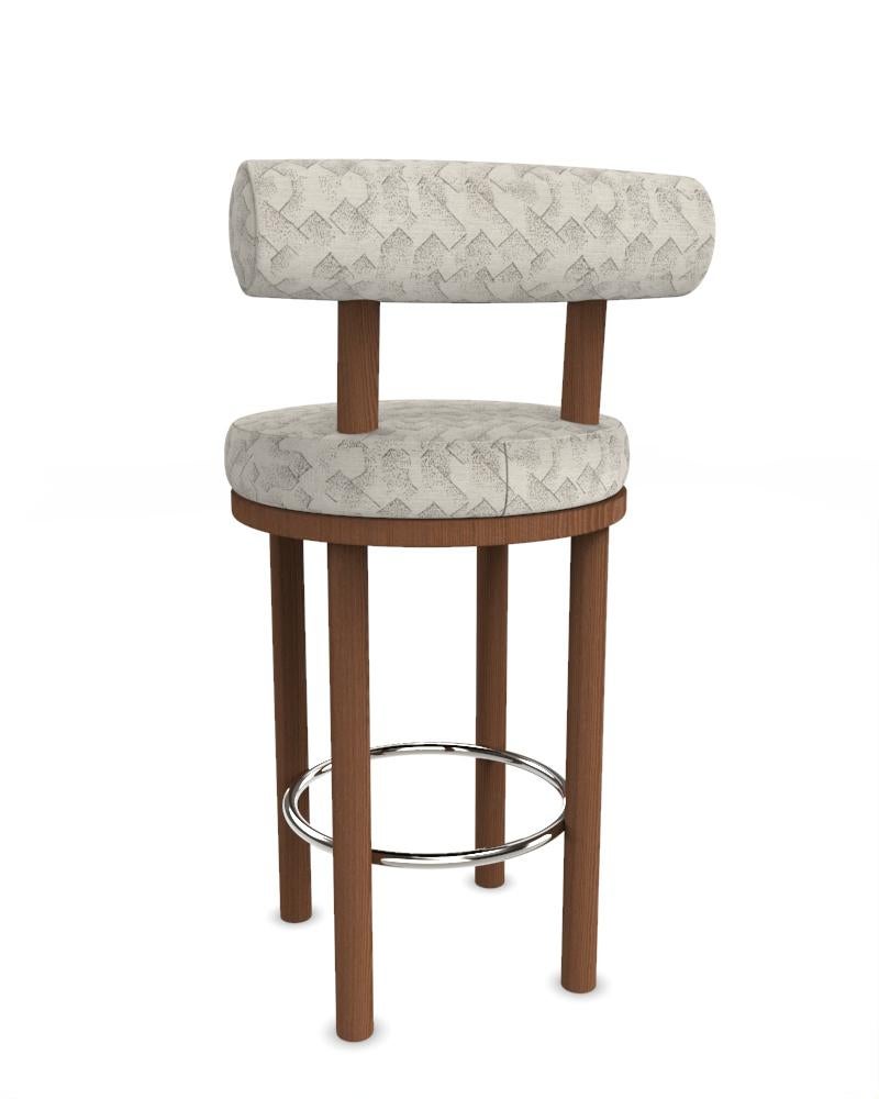 Collector Modern Moca Bar Chair Upholstered in Ivory Fabric by Studio Rig In New Condition For Sale In Castelo da Maia, PT