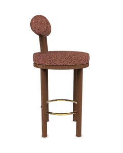 Collector Modern Moca Bar Upholstered in Safire Red Fabric and Oak by Studio Rig