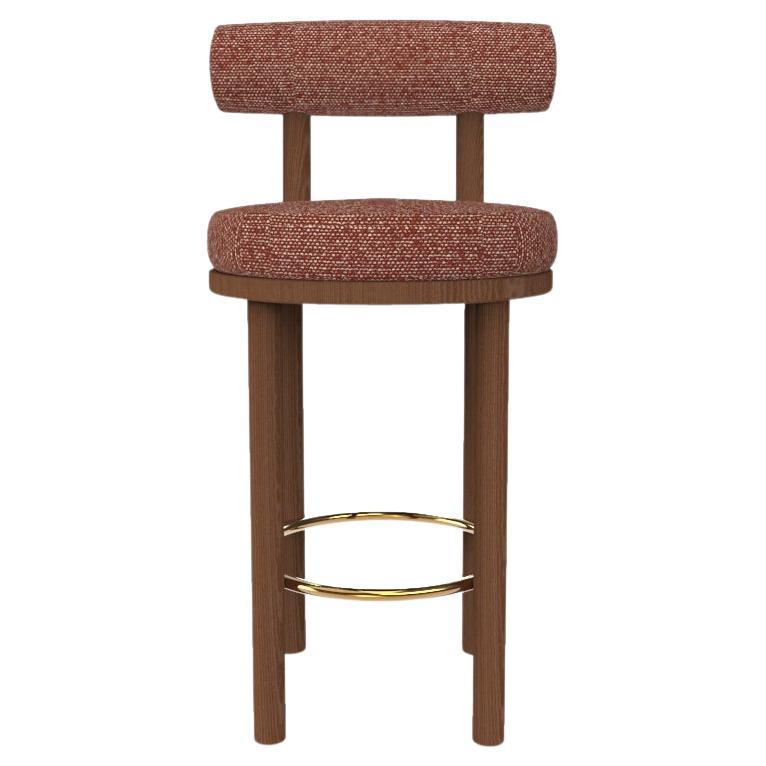 Collector Modern Moca Bar Upholstered in Safire Red Fabric and Oak by Studio Rig