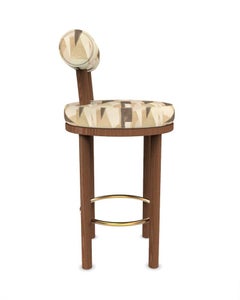 Collector Modern Moca Bar Chair Upholstered in Silt Fabric by Studio Rig
