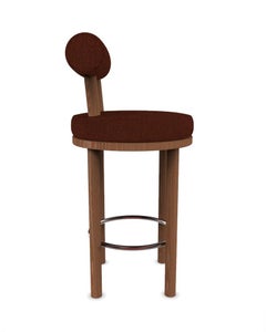 Collector Modern Moca Bar Chair Upholstered in Wood Fabric and Oak by Studio Rig